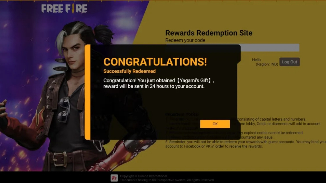 Free Fire Rewards Redemption Site 2025